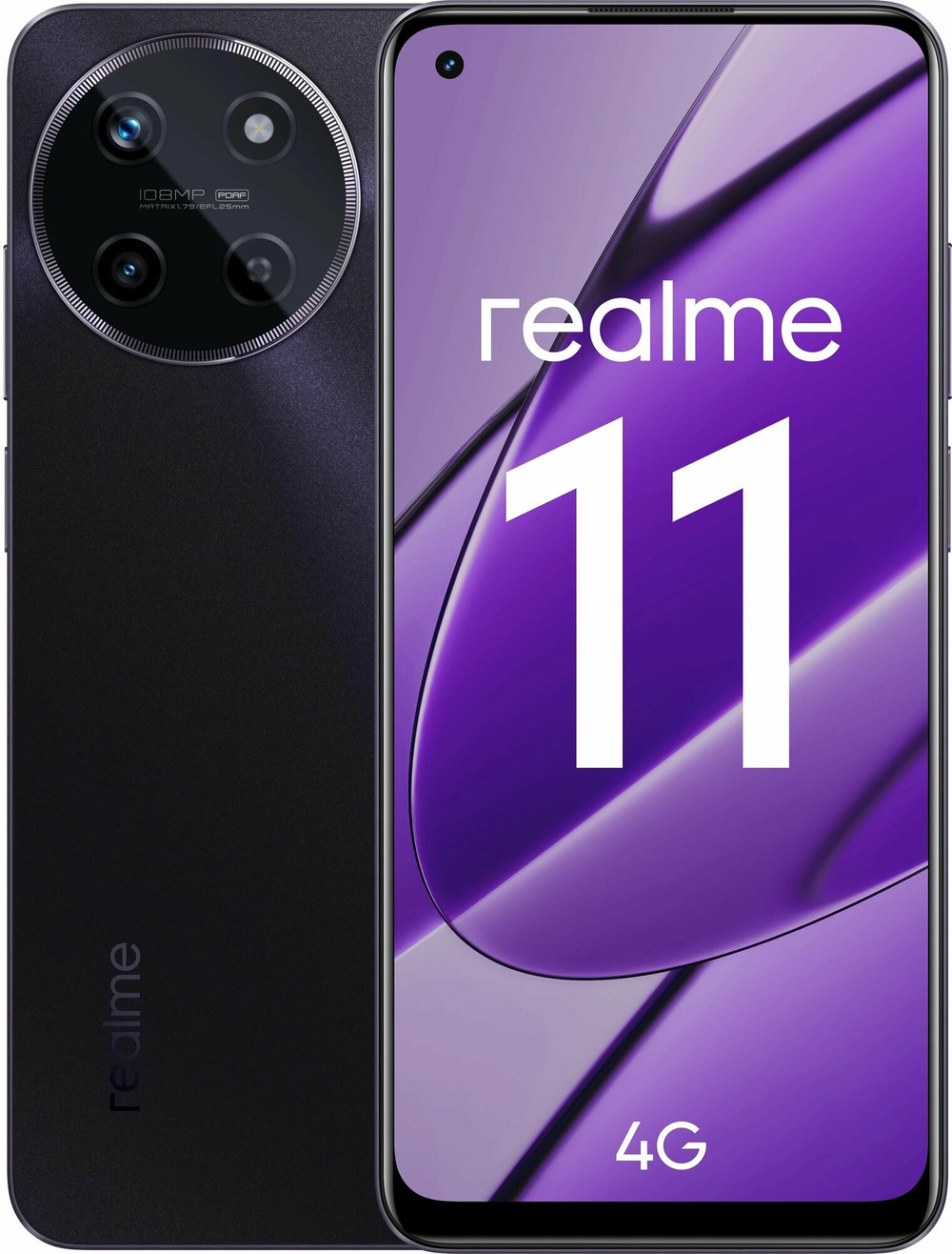 Смартфон realme 11 4G 8/256 ГБ RU, Dual nano SIM, черный