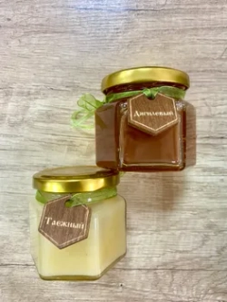 Подарочный набор мёда 3-х сортов (акациевый, дягилевый, таёжный) + пыльца и соты, премиум, Алтай