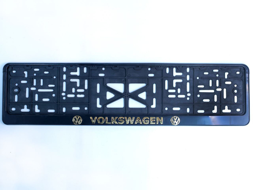 Рамка под номерной знак Volkswagen 90028 Тольятти (серебро/золото, книжка)