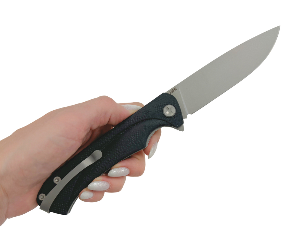 Складной нож Чиж ПЛЮС, AUS10, G10, черный, Saro