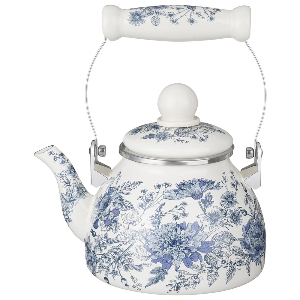 ЧАЙНИК AGNESS ЭМАЛИРОВАННЫЙ СО СЪЕМНЫМ ФИЛЬТРОМ ИЗ НЖС СЕРИЯ "ROYAL BLUE", 1,1 Л