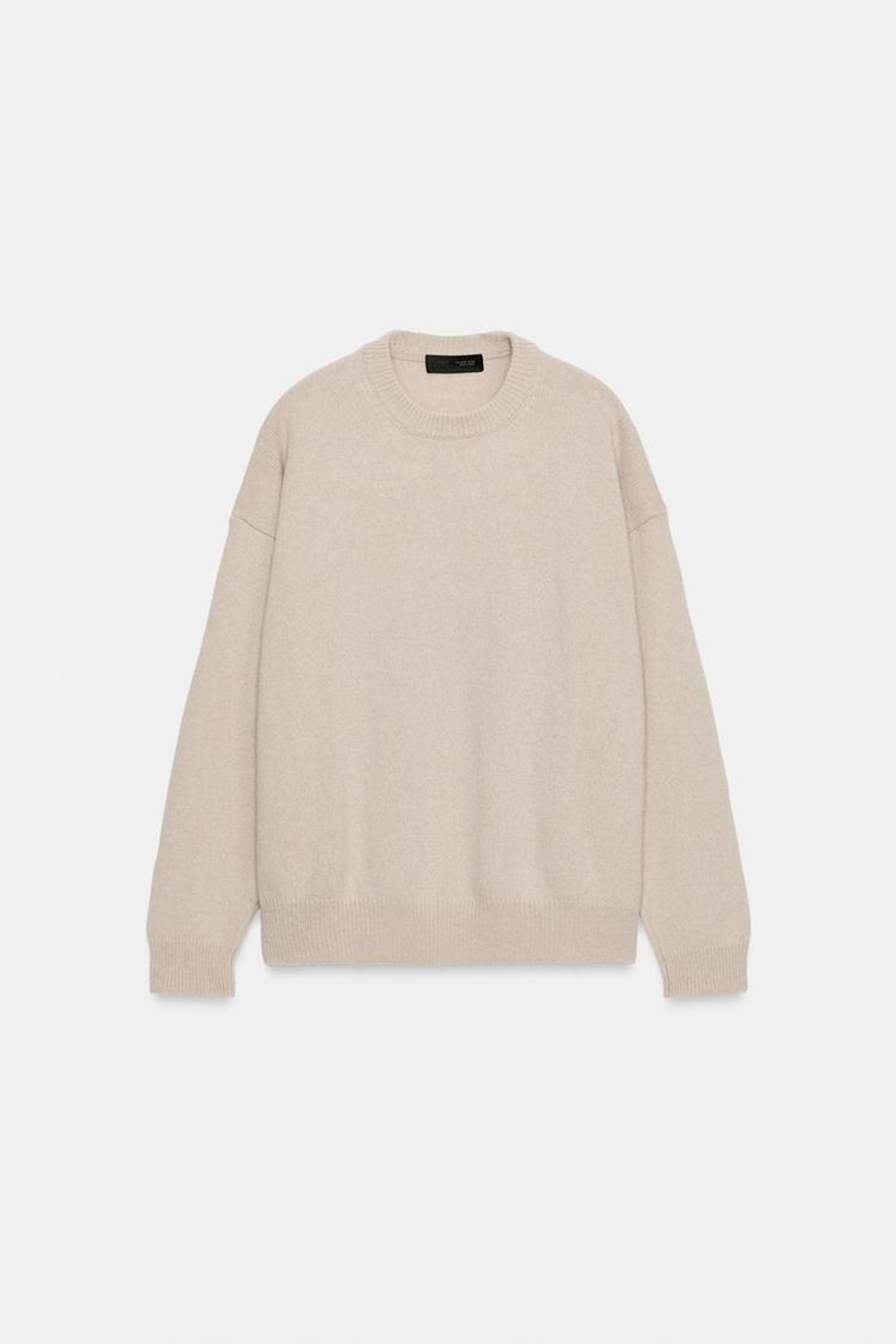 ZARA БАЗОВЫЙ ДЖЕМПЕР ИЗ ШЕРСТИ И КАШЕМИРА, ЦВЕТ ЛЬДА