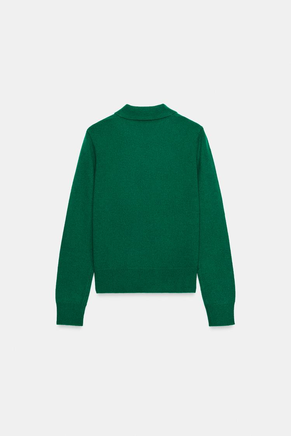 ZARA СВИТЕР ПОЛО ИЗ 100% ШЕРСТИ, ЗЕЛЕНЫЙ