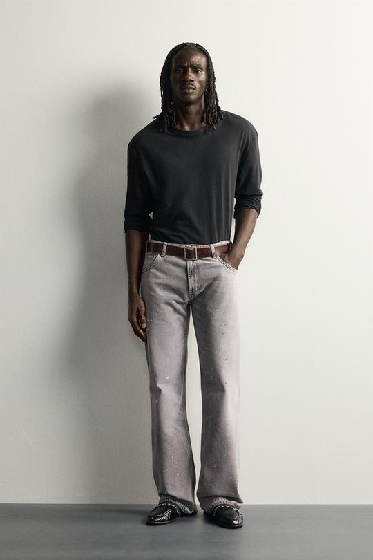 ZARA ДЖИНСЫ BOOTCUT FIT С НИЗКОЙ ПОСАДКОЙ, СЕРЫЙ