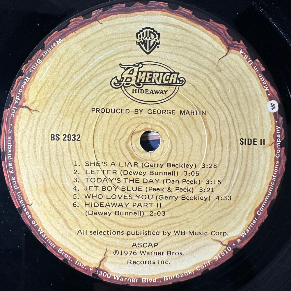 America ‎– Hideaway (USA 1976г.)