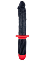 Двусторонний вибромассажёр MENZSTUFF BACK SWORD COCK - 30 см. (Цвет: черный с красным)