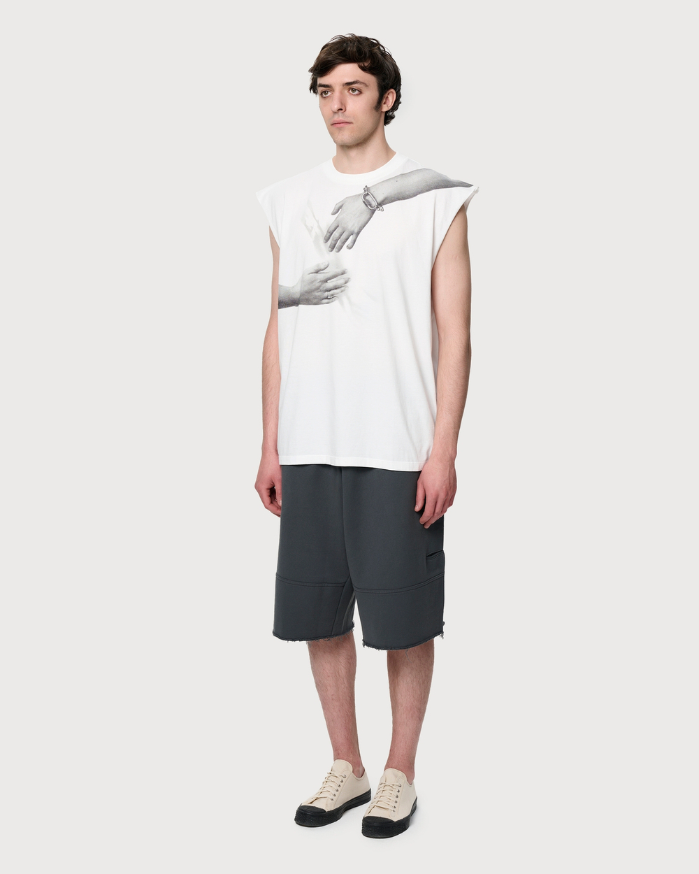 MM6 MAISON MARGIELA ШОРТЫ МУЖСКИЕ УКОРОЧЕННЫЕ СЕРЫЕ