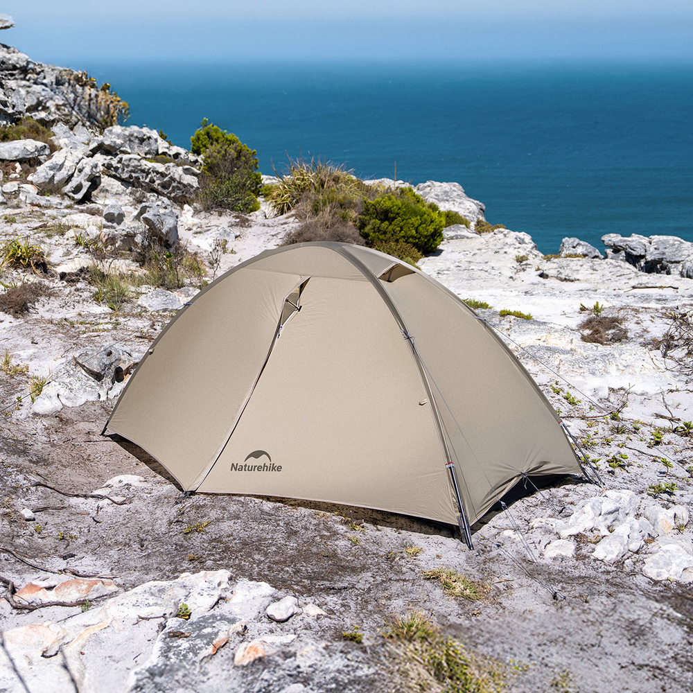 Палатка Naturehike Jiling PRO 1-местная, алюминиевый каркас, сверхлегкая, светло-коричневая