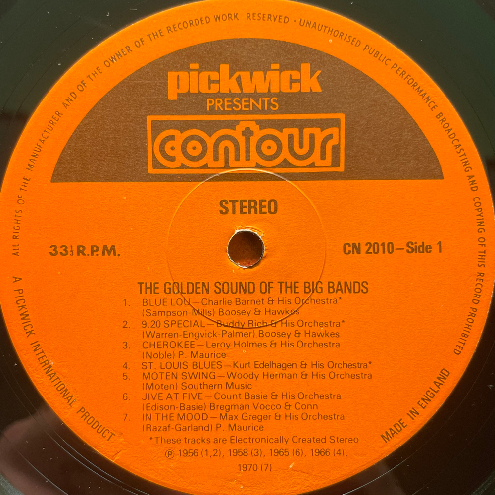The Golden Sounds Of The Big Bands Volume One (Англия 1972г.)
