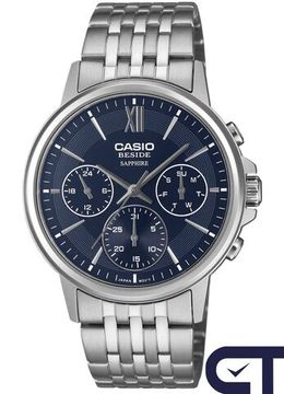 Casio BMS-300D-2A — мужские кварцевые часы с сапфировым стеклом и стальным браслетом