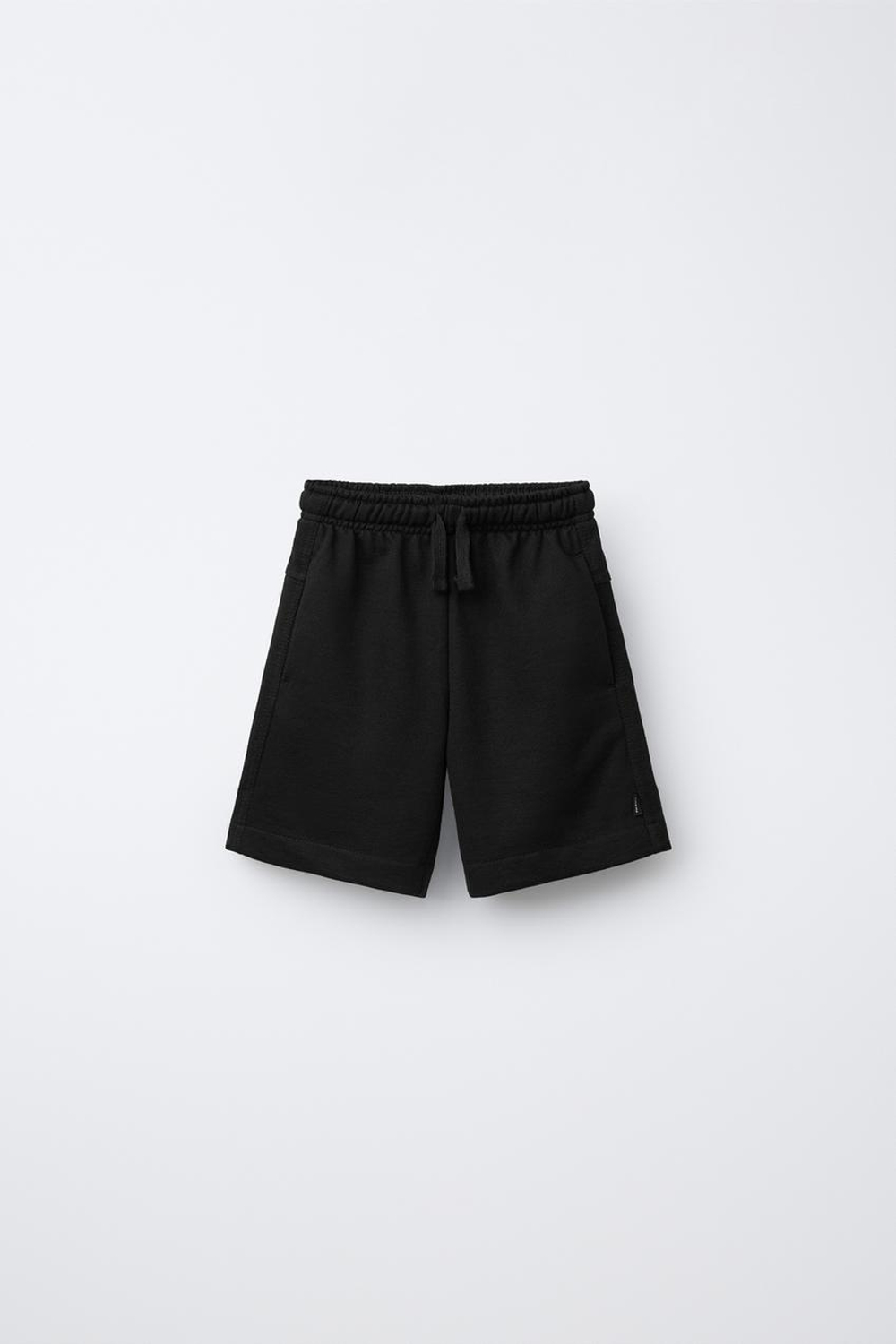 ZARA ОДНОТОННЫЕ ШОРТЫ, ЧЕРНЫЙ