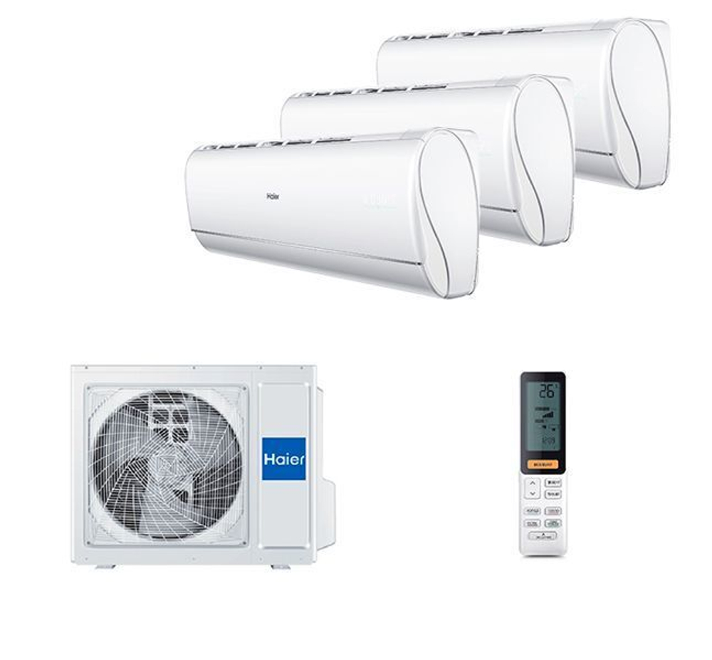 Мульти сплит-система Haier на 3 комнаты (25+25+25 кв.м.) JADE White