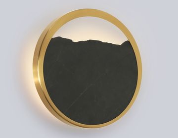 Настенный светодиодный светильник с мрамором 9W 3000K LH53613 латунь/черный High Light Ceramo Modern Ambrella