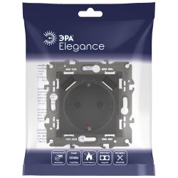 Розетка ЭРА Elegance 14-4109-05 2P+E 16A-250В штор. с 2xUSB 5В-3А антрацит | Эра Elegance