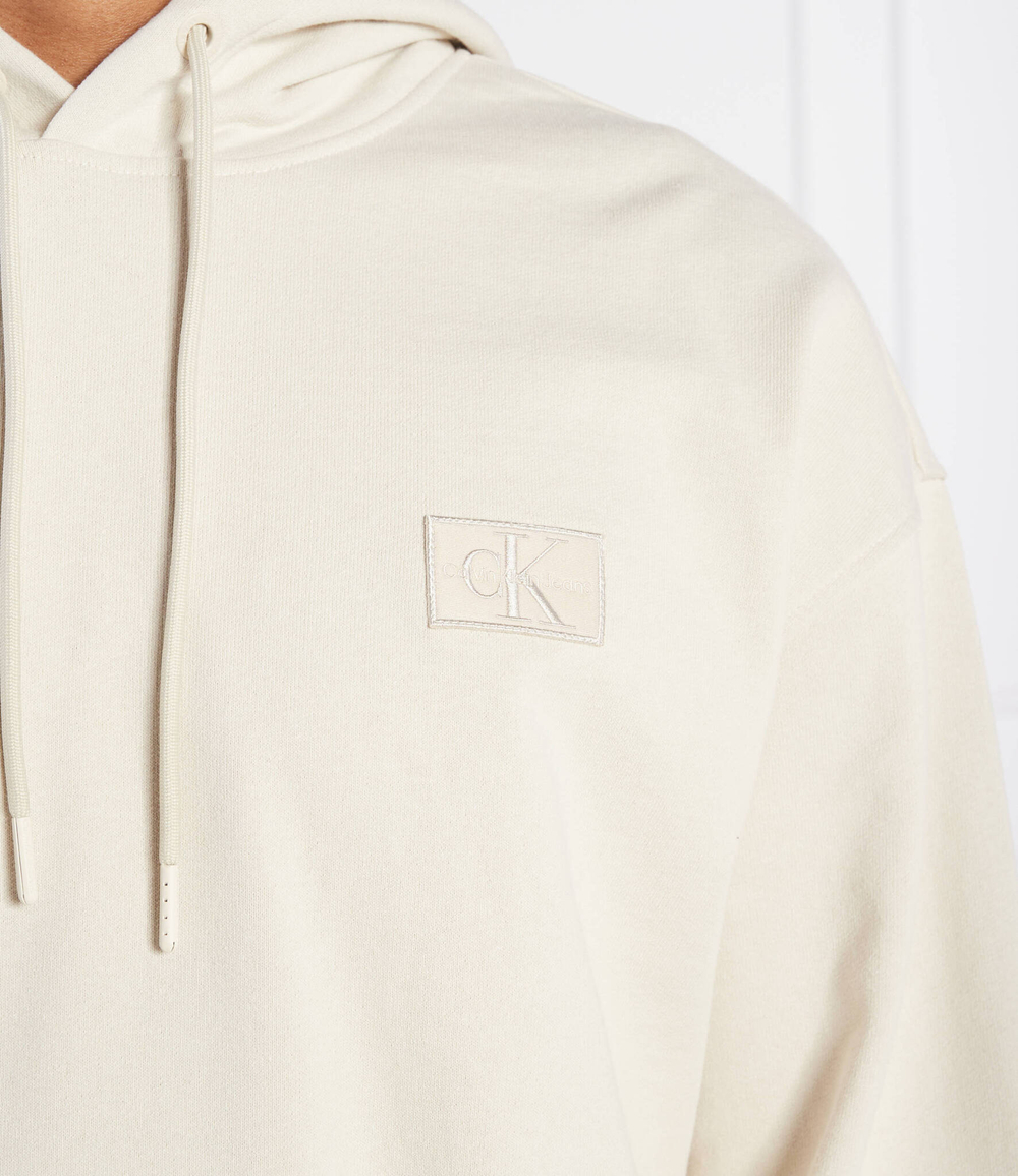 Худи shrunken badge hoodie CALVIN KLEIN JEANS - бежевый(J30J321879)
