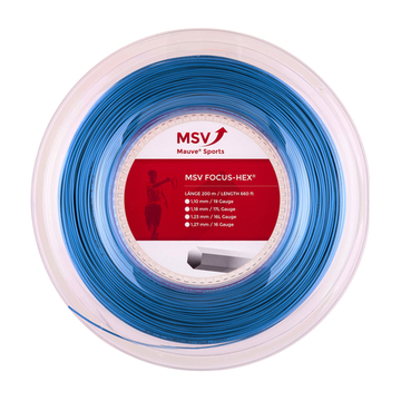 Теннисная струна MSV Focus HEX, 1.23, 200м (ярко-голубой)