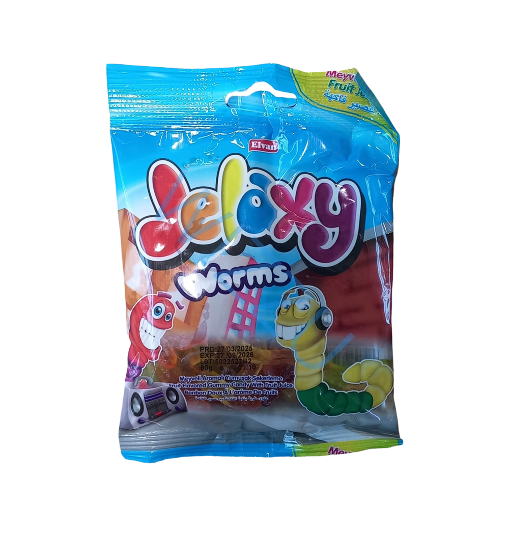 Мармелад жевательный с фруктовым соком Червячки Jelaxy Baby Worms Полет, 80 г