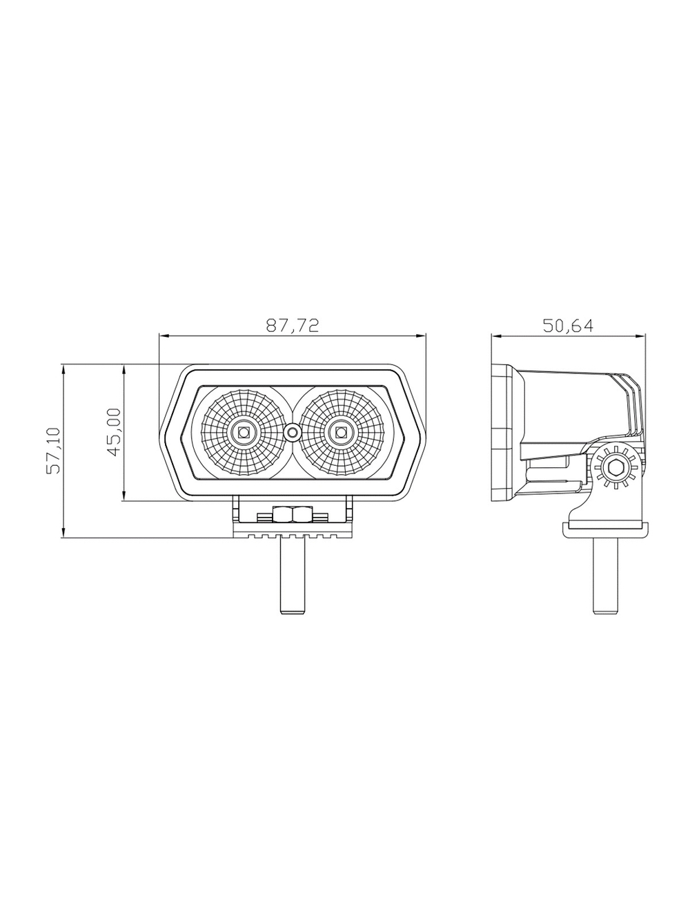 Светодиодная фара рабочего света РИФ 89 мм 20W LED
