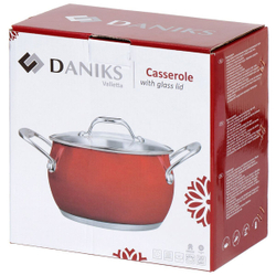 Кастрюля нерж, 3.6 л, с крыш, Daniks, Валетта, QS-2-20/GS-01616-20CA, индукц