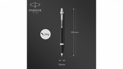 Шариковая ручка Parker IM Mat Black CT лак матовый, стержень: M, цвет чернил: blue, в подарочной упаковке.