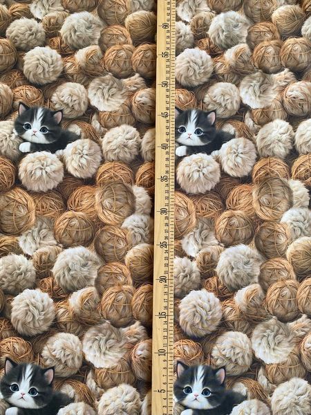 КОТИК В КЛУБОЧКАХ, отрез 45 см. 100% хлопок 4
