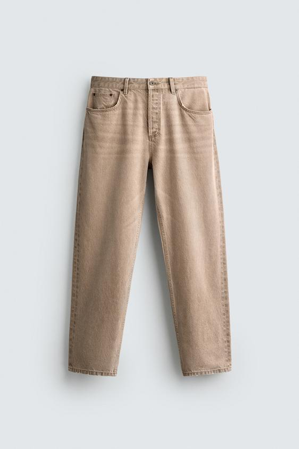 ZARA ДЖИНСЫ STRAIGHT ДЛИНОЙ ДО ЩИКОЛОТКИ, ЗЕМЛЯНОЙ
