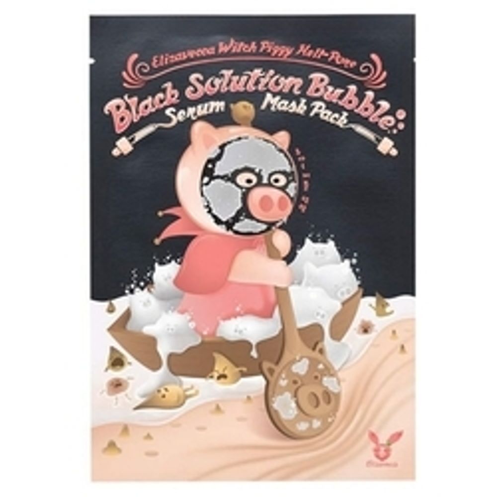 Elizavecca Witch Piggy Hell-Pore Black Solution Bubble Serum Mask Pack кислородно-пузырьковая маска с угольным порошком 28 г