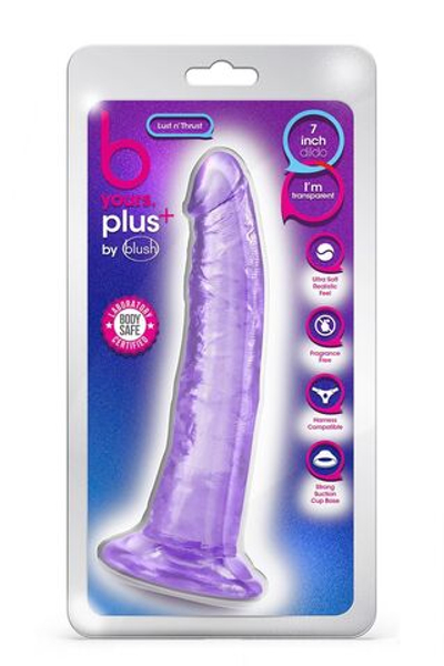 Фиолетовый фаллоимитатор Lust N’ Thrust - 19 см. (Цвет: фиолетовый)