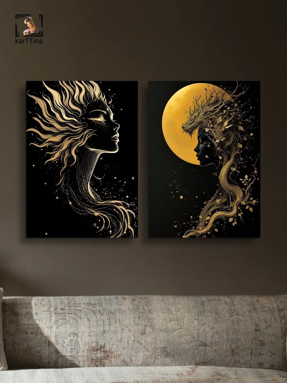 Картина Корона света, модульная 50x70см 2шт.