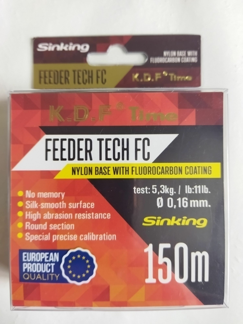 Леска с покрытием флюорокарбона KDF Feeder Tech FC 0,16мм 150 м