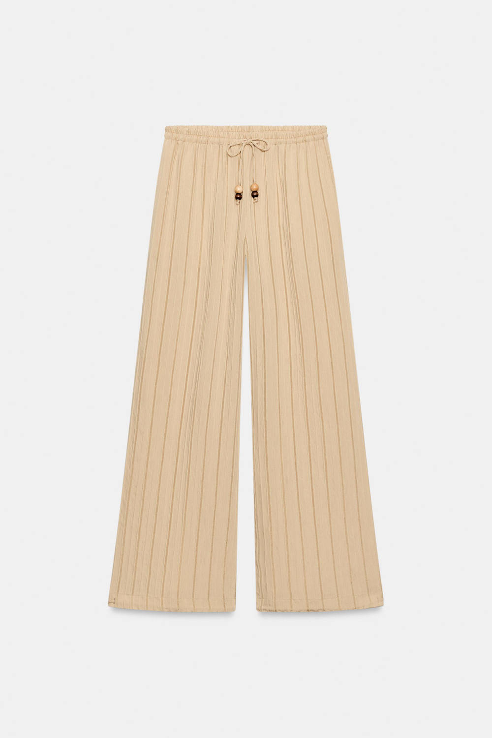ШИРОКИЕ БРЮКИ В ПОЛОСКУ С ЭЛАСТИЧНЫМ ПОЯСОМ — ZARA