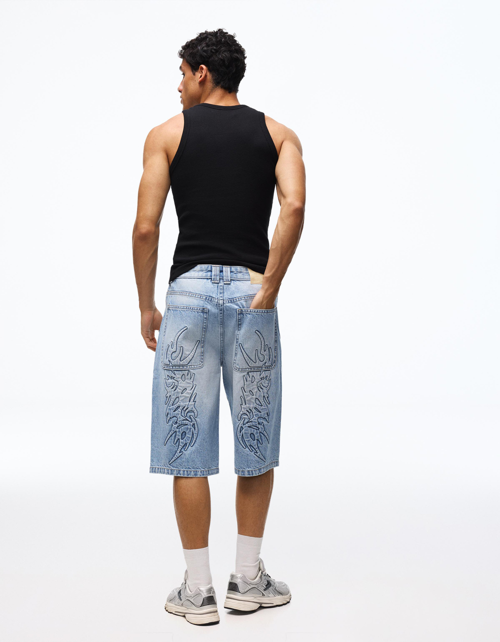 Мужские джинсовые бермуды baggy fit, арт. 1890/388 - BERSHKA
