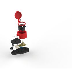 Колодка ЭРА KX-1e-RED-IP44 каучуковая с заземлением 1 розетка 16A IP44 красная | Электротовары