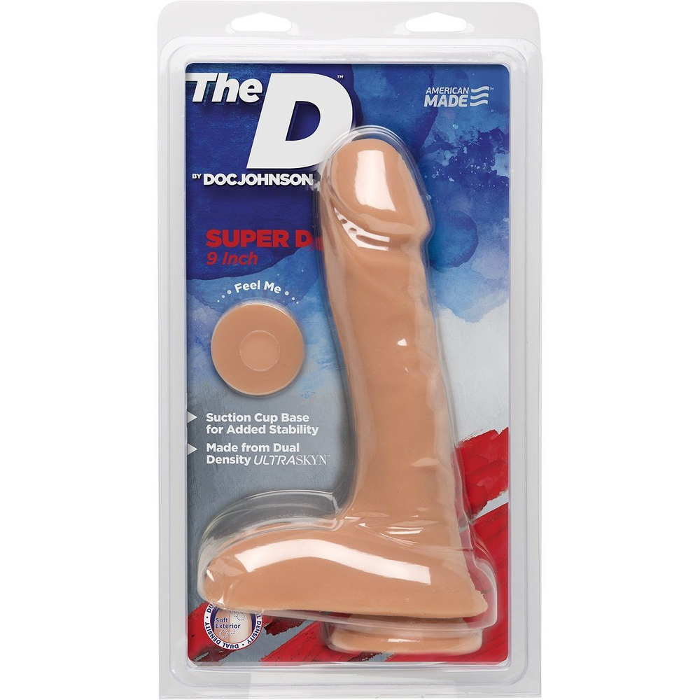 Телесный фаллоимитатор на присоске The D Super D 9 Vanilla - 22,86 см. (Цвет: телесный)