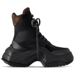 LOUIS VUITTON Archlight 2.0 Platform Ankle Sneakers "Black With Brown Monogram" Women"s