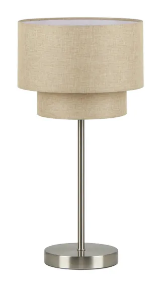 Лампа настольная NewRgy 2117ATL SATIN NICKEL+BEIGE, 40 Вт, никелевая и бежевая