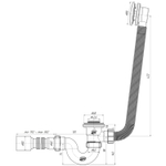 Обвязка на ванну 1 1/2*40 с вып Клик-Клак EC155BL с гофрой 40*50 ЧЕРНЫЙ АНИ пласт