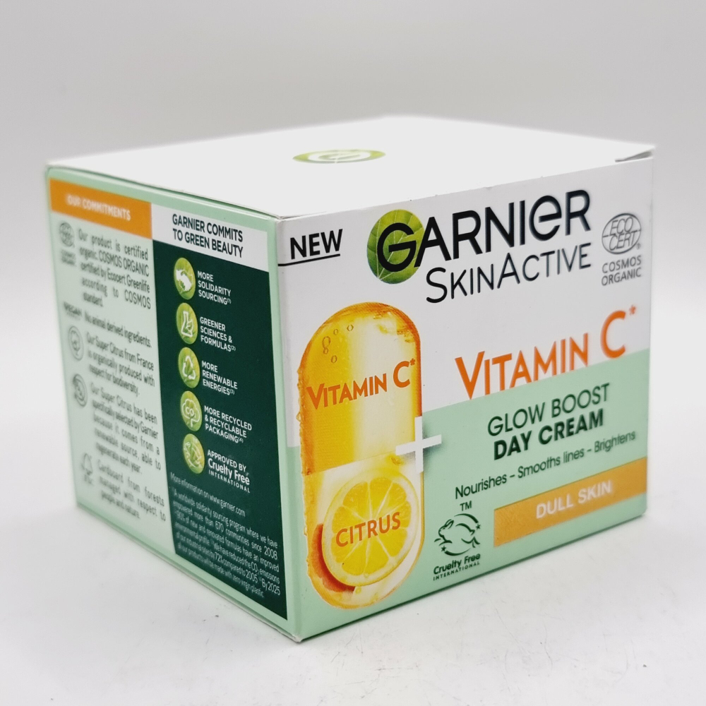 Дневной крем Garnier Vitamin C Glow Boost увлажнение и осветление, с алоэ вера, маслом жожоба и аргании, 50 мл (Франция)