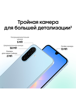 Смартфон Samsung Galaxy A18 6+128GB, SM-A185FLBLCAU Голубой