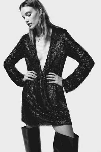 Платье из сетки с пайетками - H&M