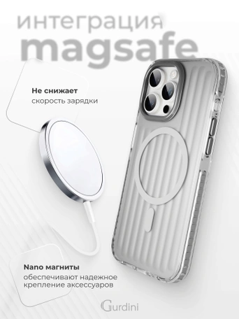 Чехол накладка iPhone 15 Pro Max 6.7" Gurdini Ocean Case (11) Metalic серебро