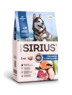 Sirius Сухой полнорационный корм для собак с высокими энергетическим потребностями,15 кг.