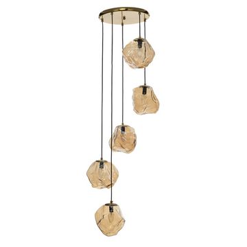 Подвесной светильник 5*Е14 CL247086 бронза/янтарный ROCKA Citilux