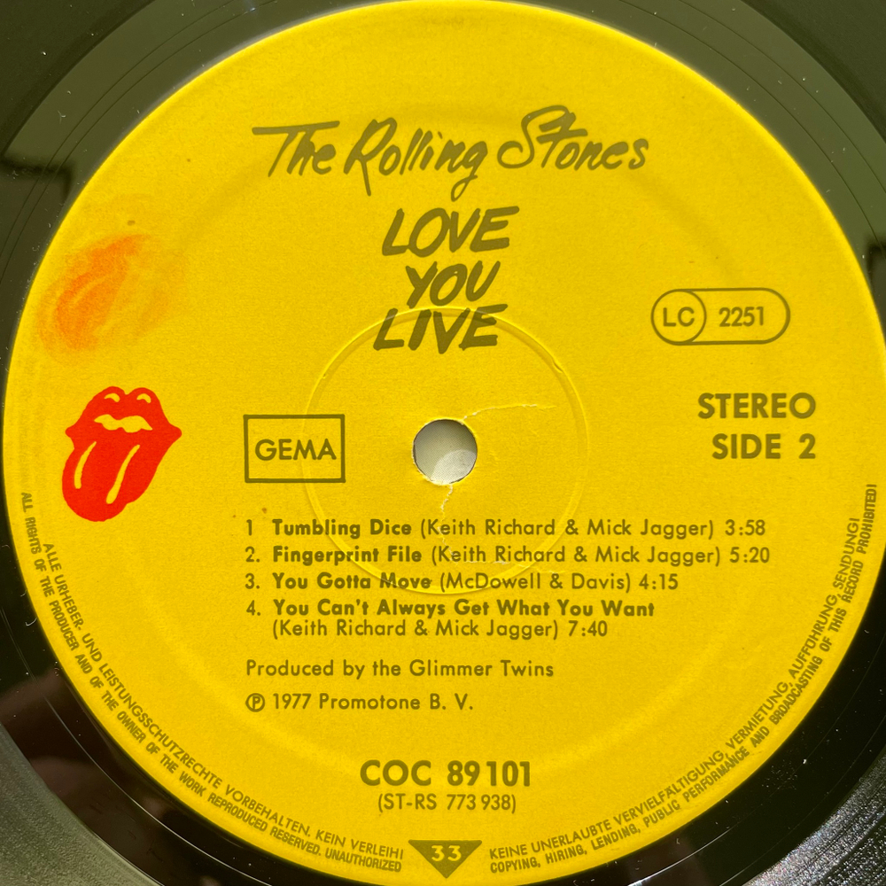 The Rolling Stones ‎– Love You Live (Германия 1977г.)