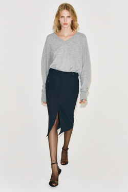 ZARA ЮБКА МИДИ В ПОЛОСКУ ZW COLLECTION, МОРСКОЙ СИНИЙ