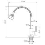 Смеситель для кухни 35k MIXLINE МЛНС-0302 (MLSS-0302) гибкий металлический излив, п/гайку САТИН