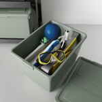 Коробка для хранения с крышкой IKEA SOCKERBIT (СОКЕРБИТ), Серо-зеленый, 38x51x30 см