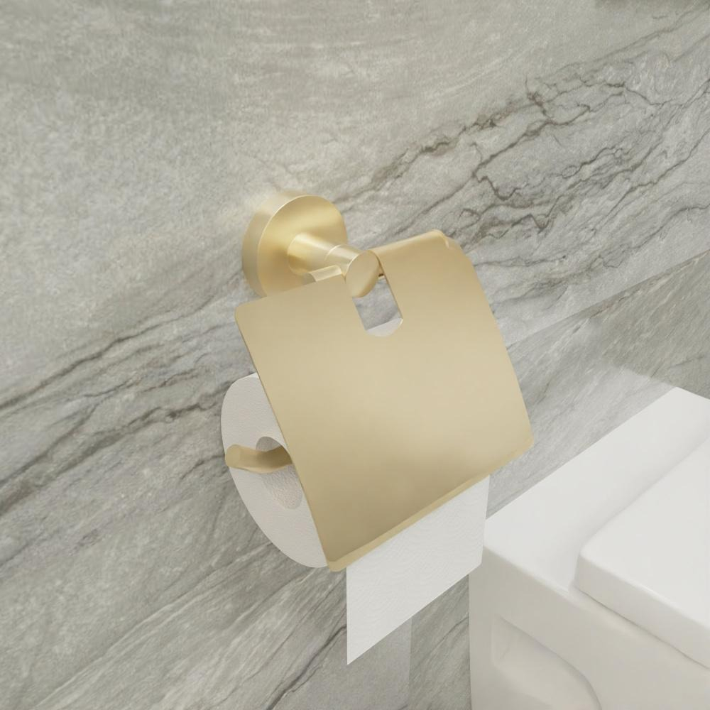 Бумагодержатель с крышкой FIXSEN "COMFORT GOLD" золото-сатин FX-87010