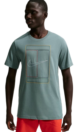 Мужская теннисная футболка Nike Court Heritage Tennis - mineral slate