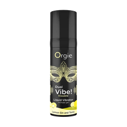 Жидкий вибратор Orgie DUAL VIBE! со вкусом коктейля LEMON GIN AND TONIC 15мл